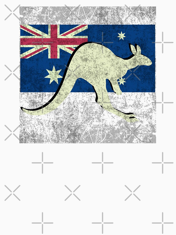 Vintage Retro Kangaroo | Australian Flag | Aussie Animals by Aussies-R-Us