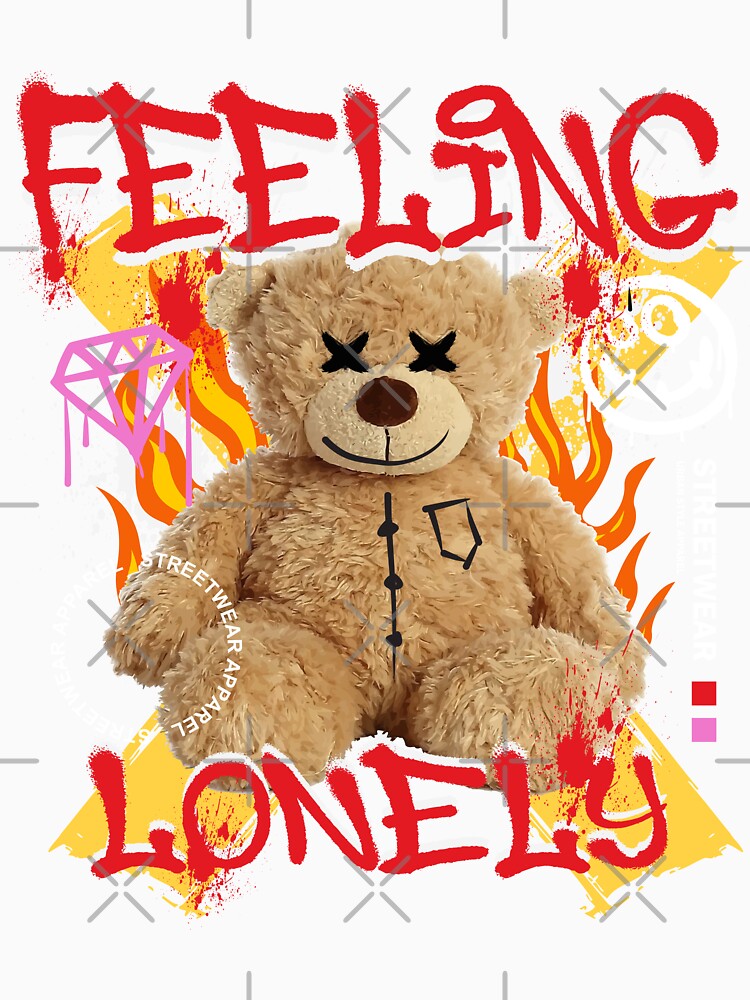 Feeling Lonely Teddy Bear Graphic Print by himx05