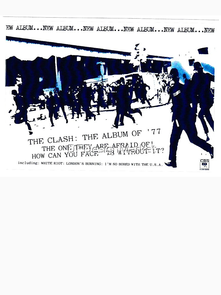 Clash 1977 White Riot graphic tshirt by DFDesignMarket