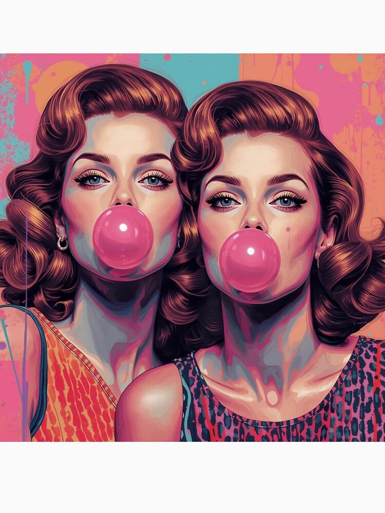Pop art women with bubble gum by Anisha  Vaz