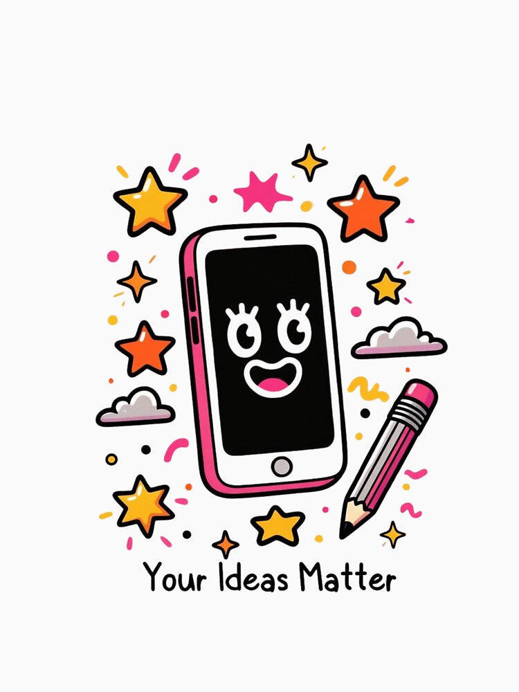 Your Ideas Matter – Happy Mobile Tee by EcoArtTees