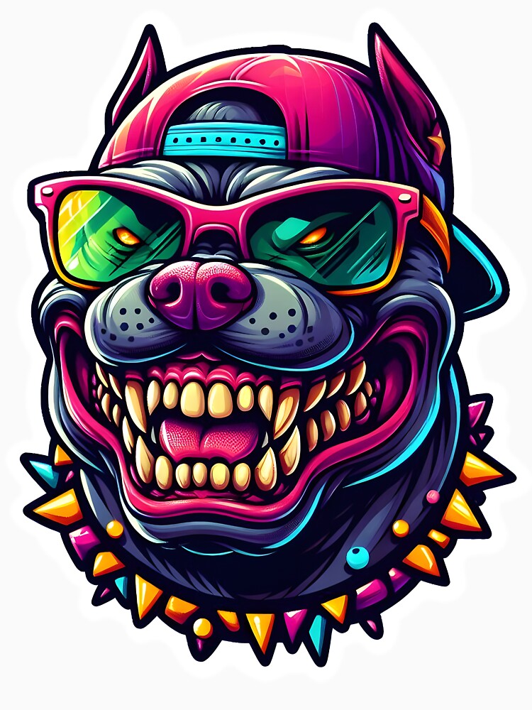A stylish pitbull with a beautiful cap and fancy sunglasses by ShihawyAhmad