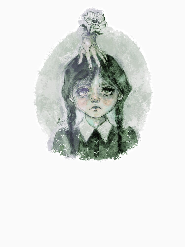 GOTH GIRL FLOWER HAND SAGE GREEN SOFT GOTH by melyverso