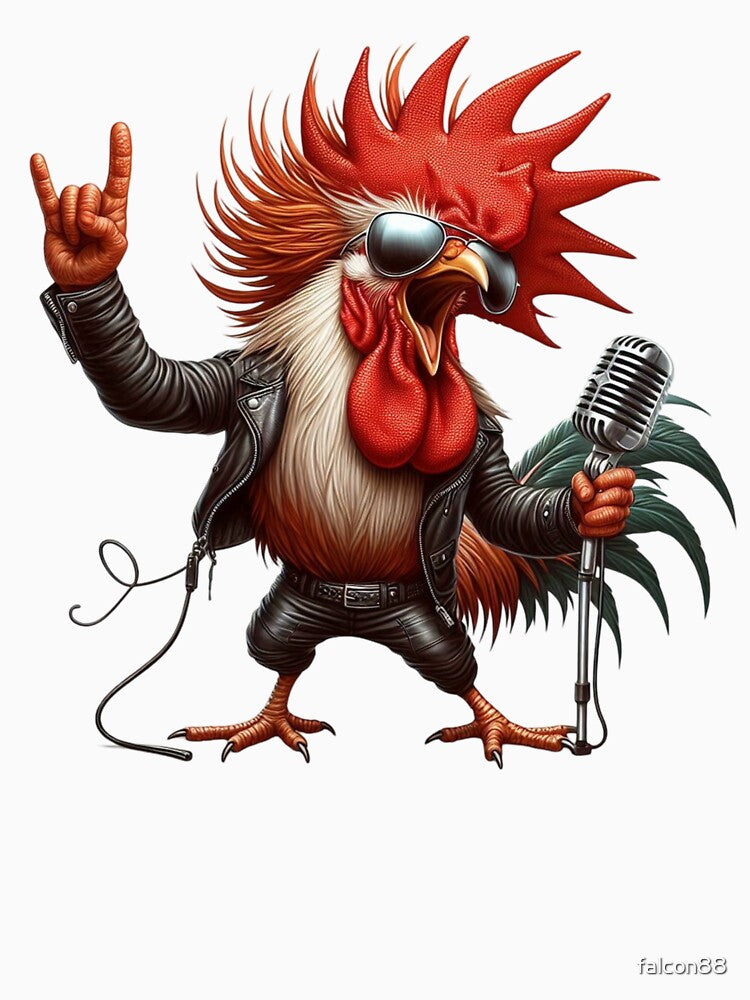 Badass Rooster Acting Like a Rockstar Reloaded-Viral Drop 2025 by Imaginarium of Chaos falcon88
