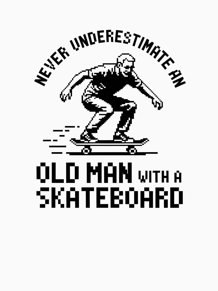 Pixel 8bit Graphic Dad With is Skateboard by 8bit Revival Shop