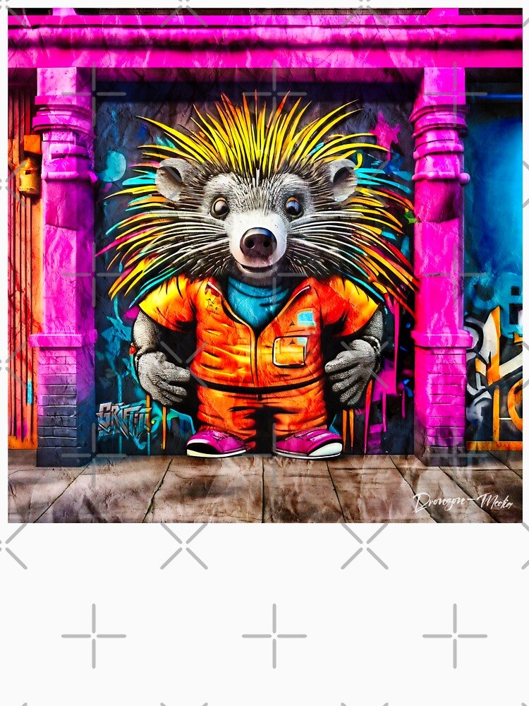Urban graffiti street art Porcupine by Drone-tees