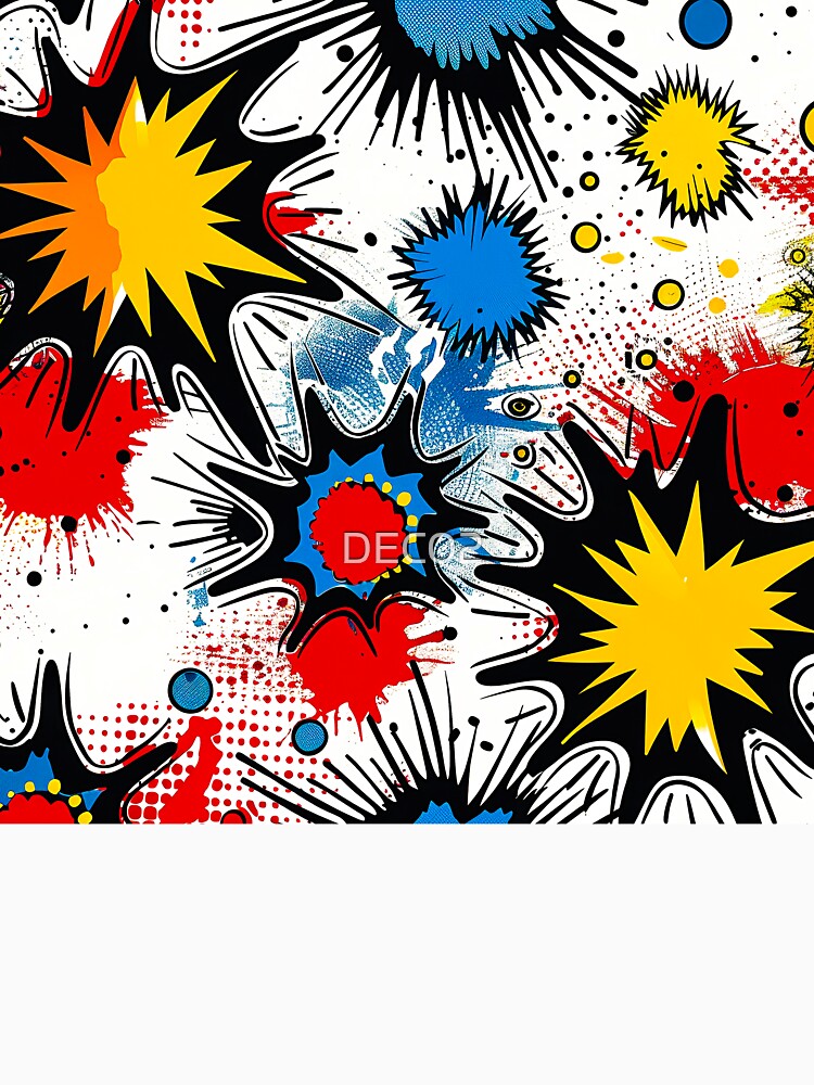 Pop Culture Comic Art Colorful Cartoon Abstract Designs by DEC02