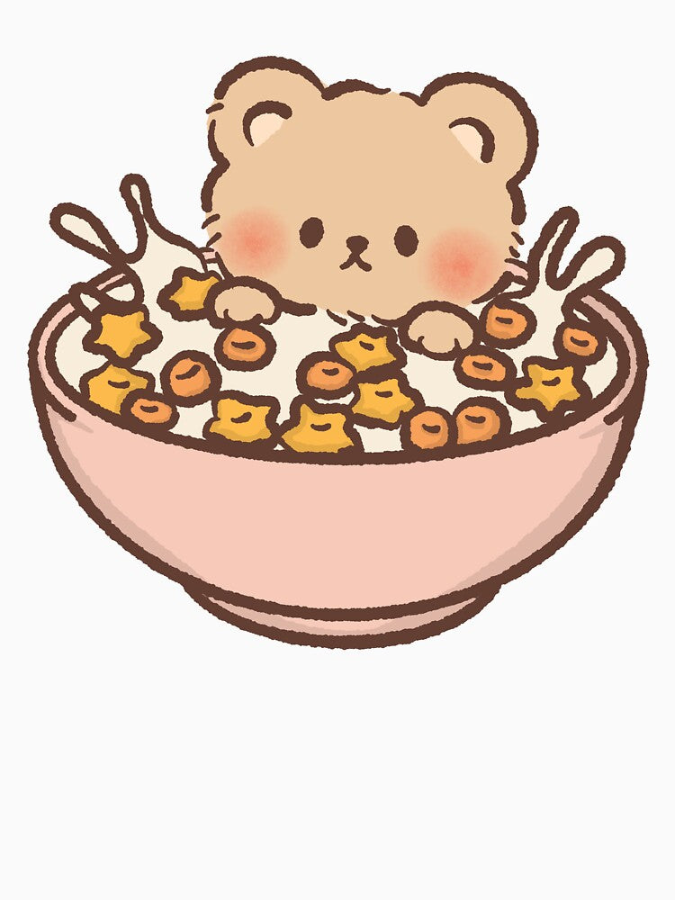 Cute Bear in Cereal Bowl by NadirJArt