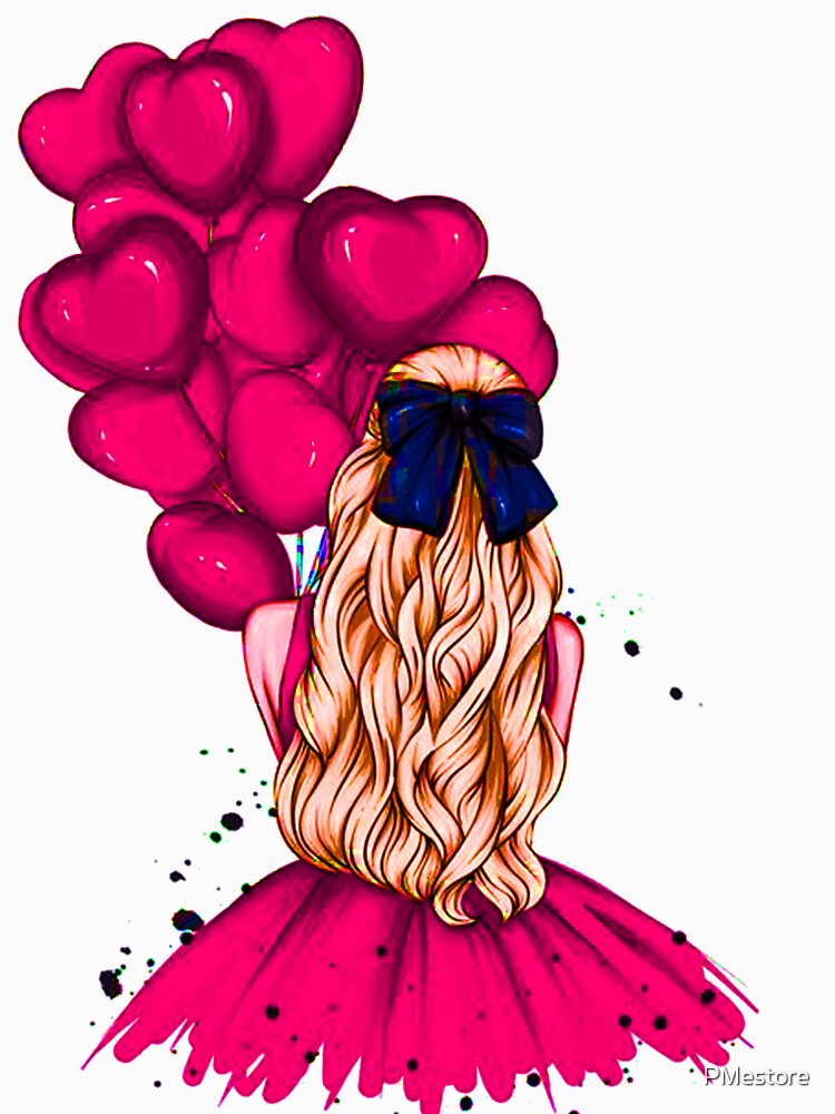 pink heart balloons girl dress by PMestore