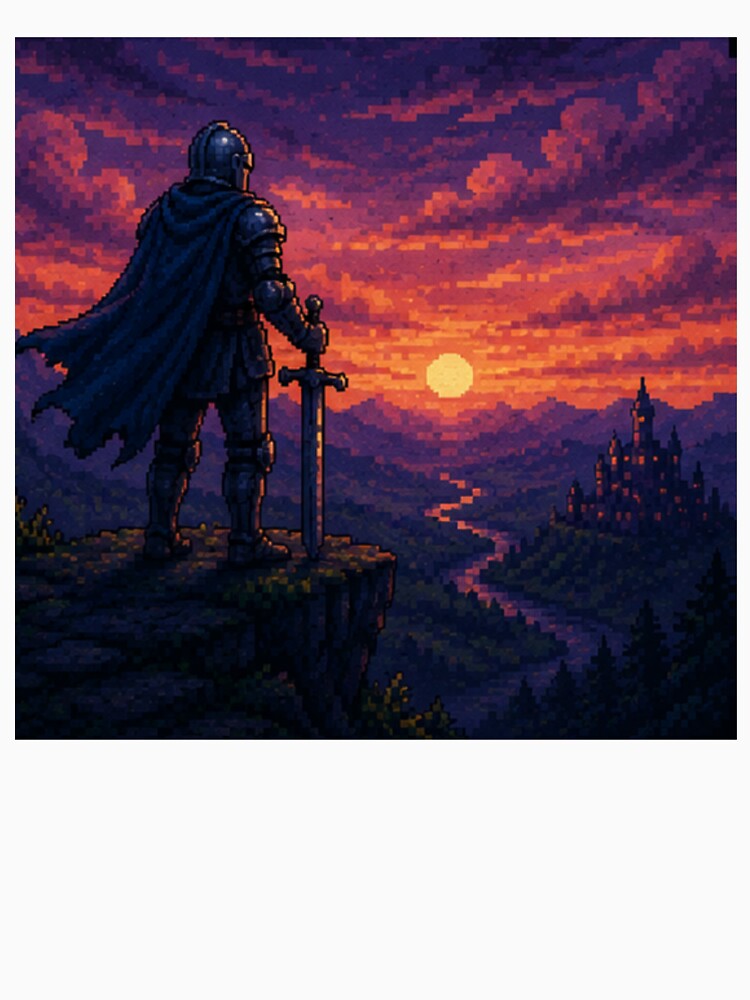Journey Ahead - Pixel Knight And Fantasy Landscape by Nol1ytv