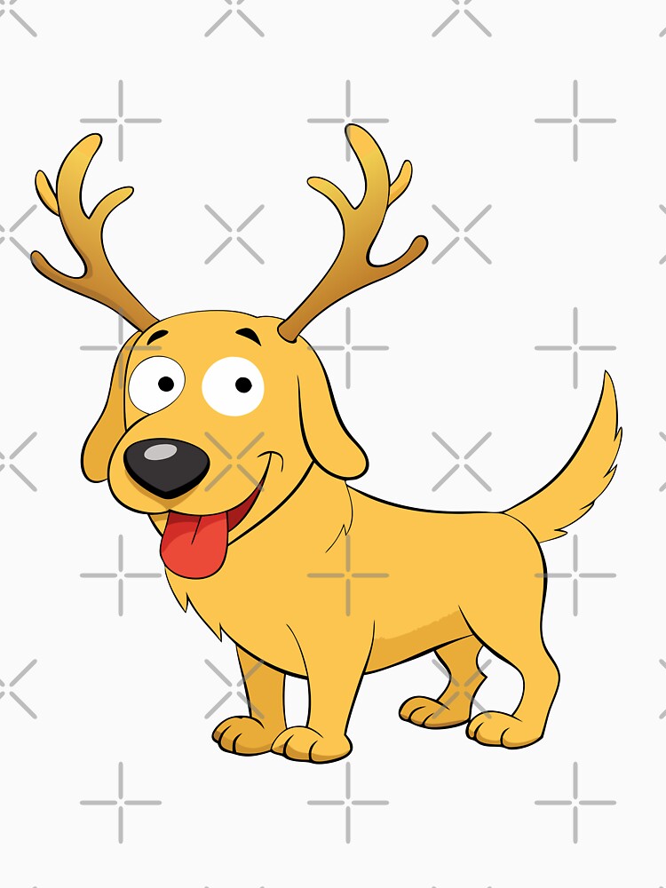 Golden Retriever with Comically Oversized Antlers by omerfdln34