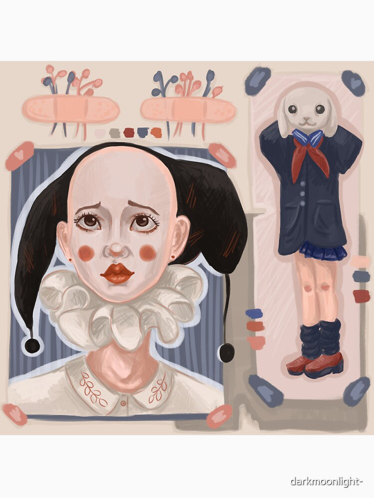 Sad clown portrait by darkmoonlight-