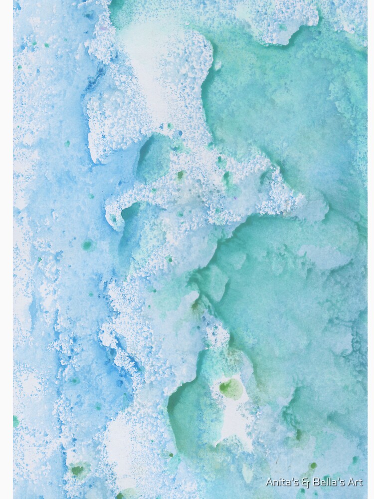 Touching Soft Turquoise Teal Blue Watercolor Abstract #1 #painting #decor #art by Anita's & Bella's Art