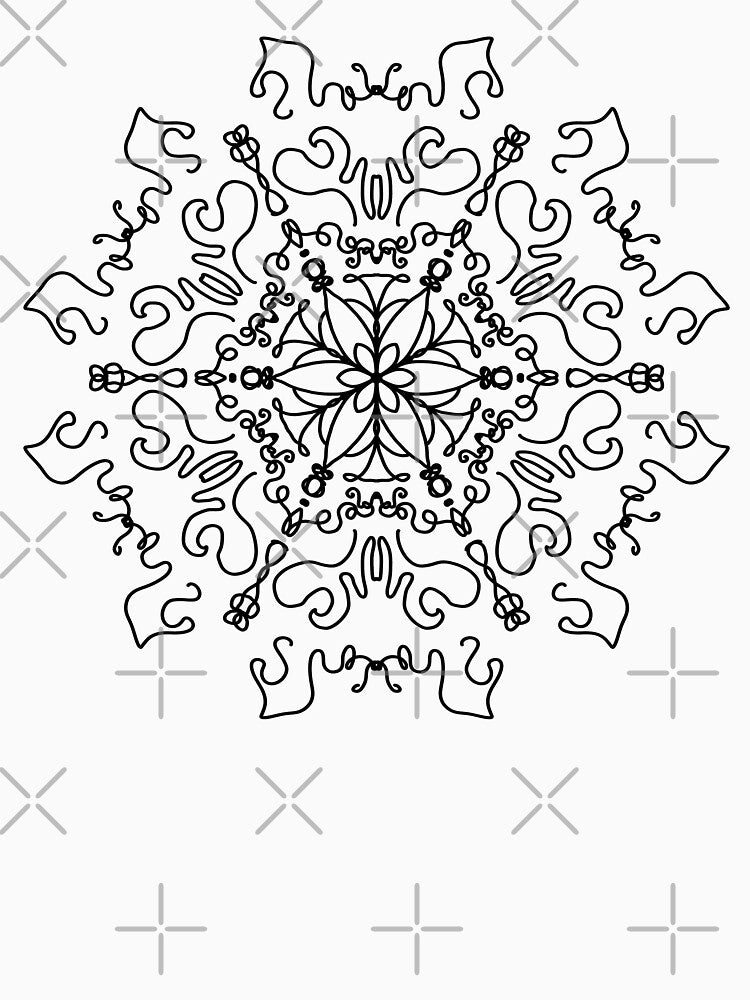 Fake Mandala Black on White by Sparkleweather