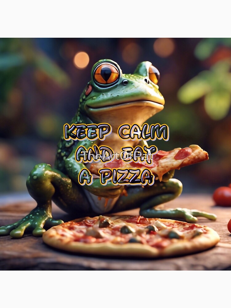 Keep Calm And Eat A Pizza Frog by TheArtOfPat