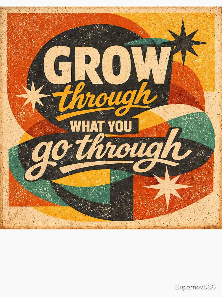 Wall Art - Postcard - Grow Through – Retro Resilience by ForeverPrintsOK