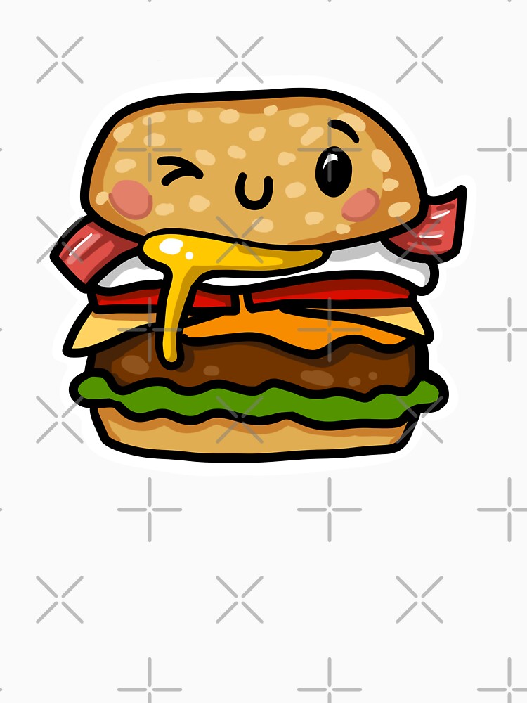 Egg and bacon burger Aussie Australian cute food by sianelliot
