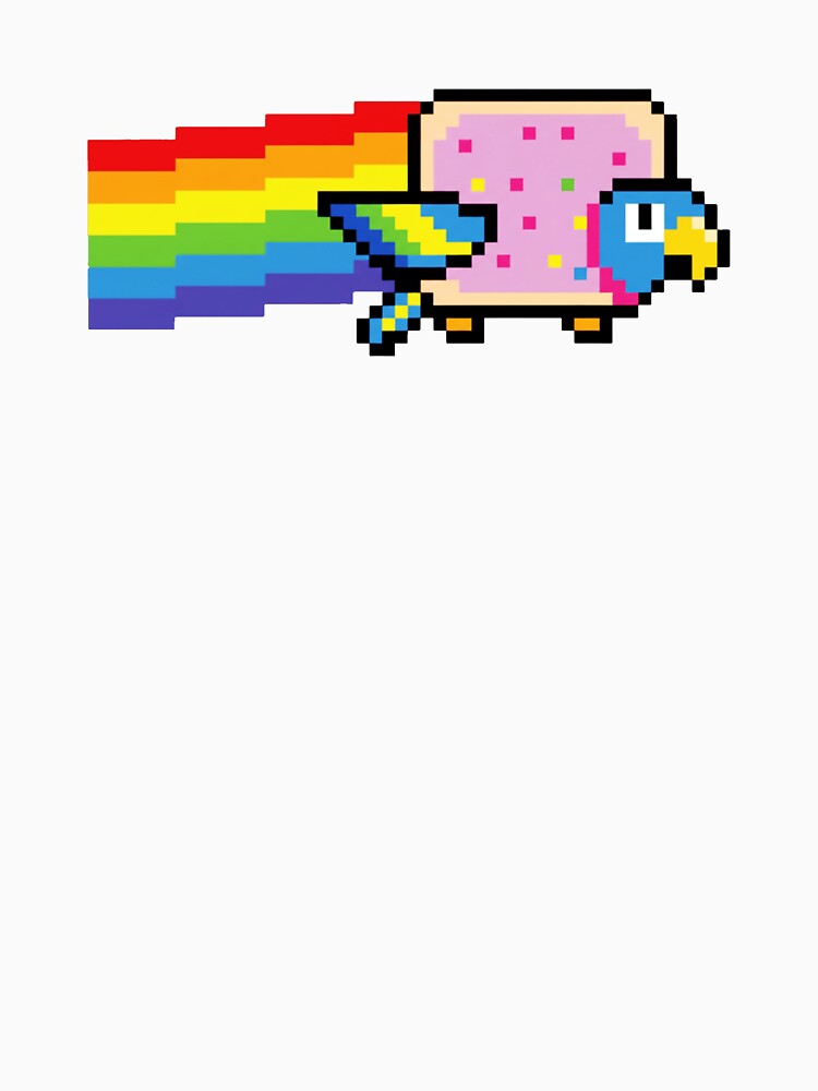 Pixel Rainbow Flying Bird Pixel Art Retro Style by JEFDodsonArt