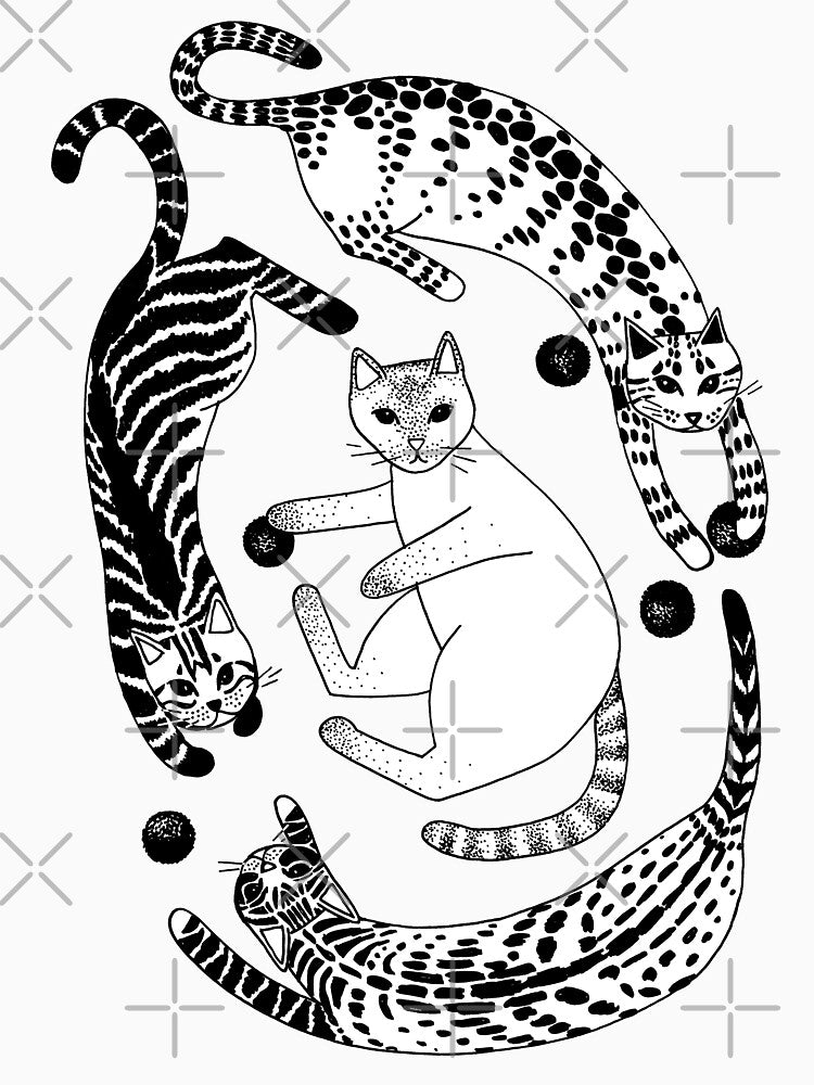Playful gatines (b&w) by blursbyai