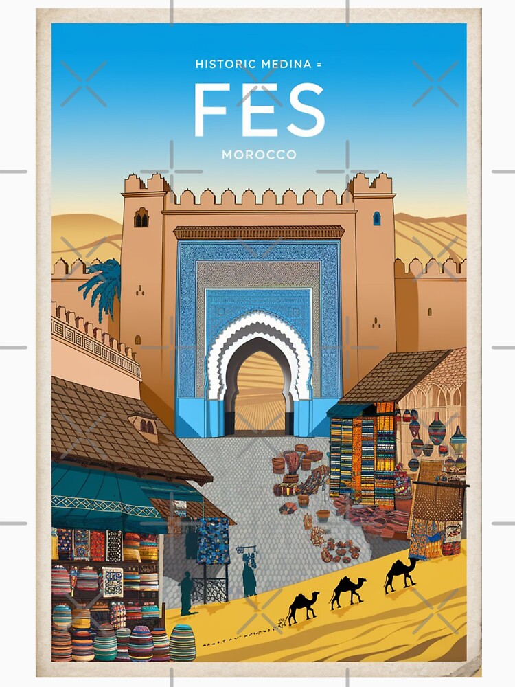 Fes Vintage Travel Poster by TravelerRat