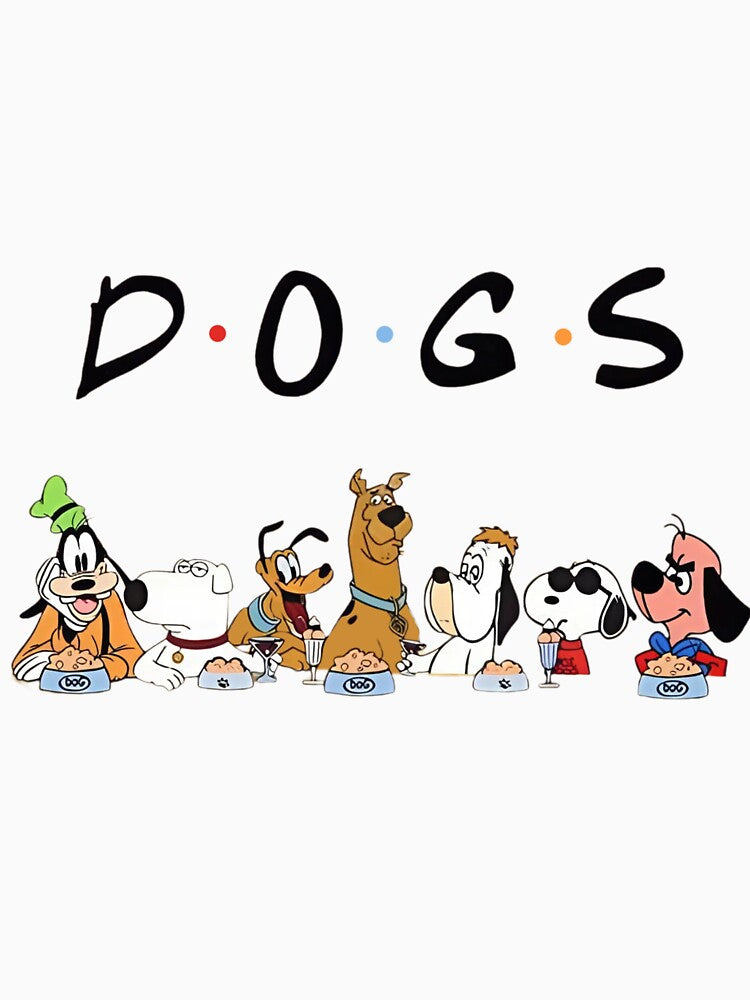 Famous Cartoon Dogs Friends Parody Coffee Shop by rafaelvargas18