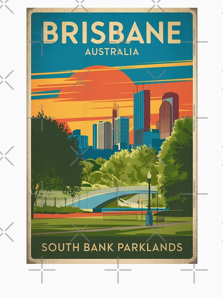 Brisbane Vintage Travel Poster by TravelerRat
