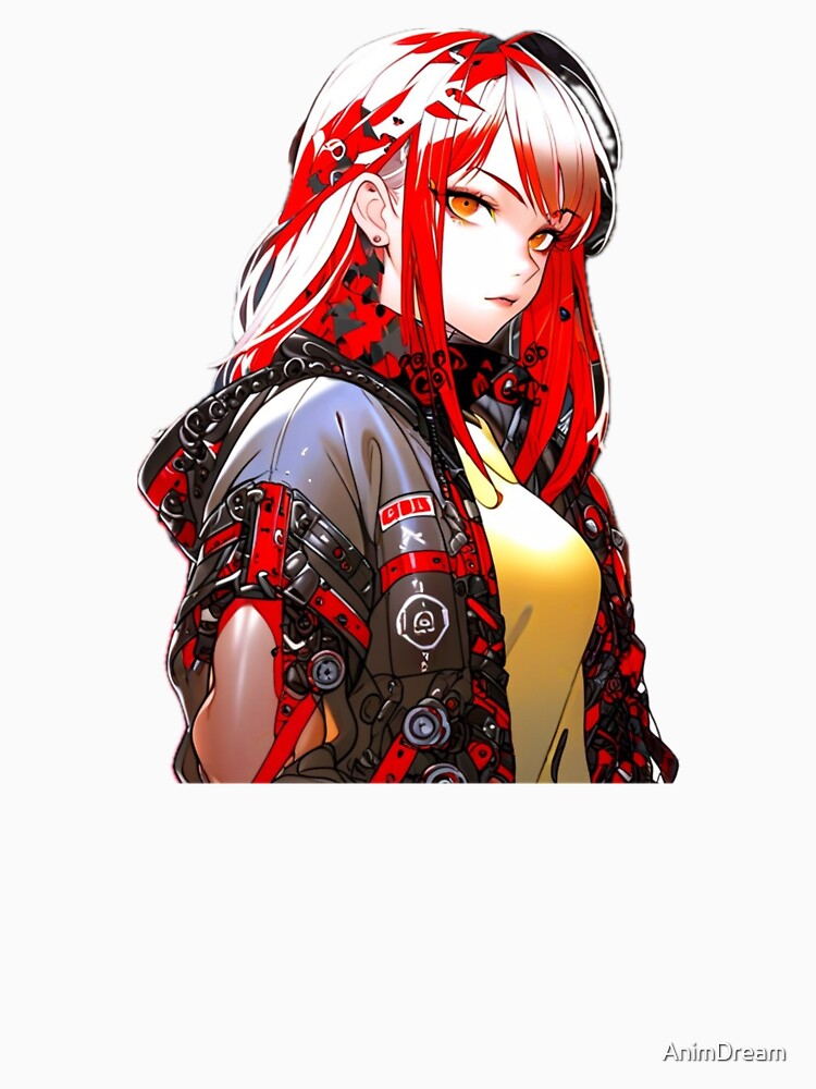 Red Black Futuristic Waifu Style by AnimDream