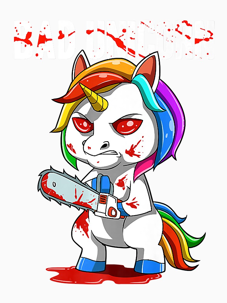Sarcastic Unicorn Chainsaw Evil Bad Premium by OkifekaZnzit