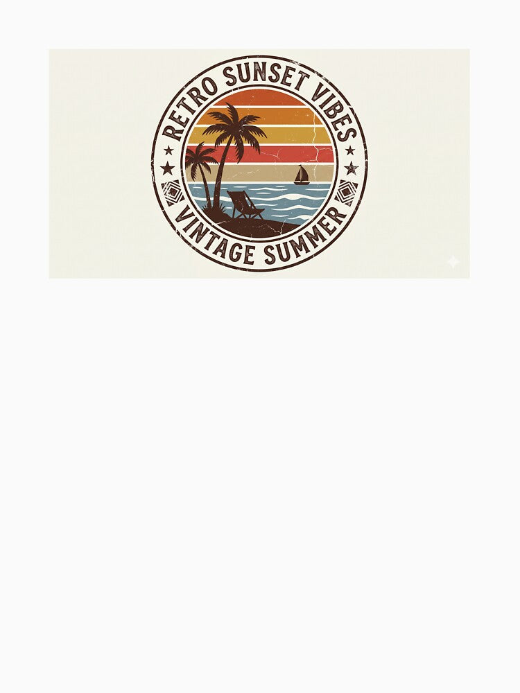 Retro Vintage Sunset Aesthetic Design 80s inspired Retro Sun by badis amroune