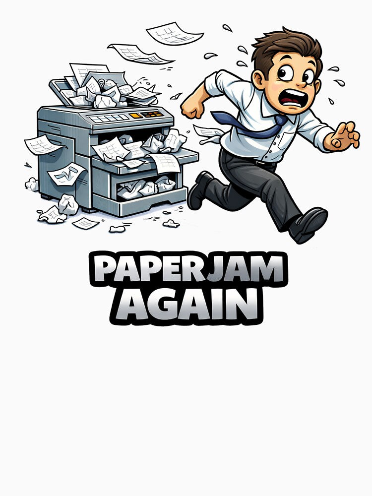 Paper Jam Again Funny Office Printer Chaos Meme by the-dovlat