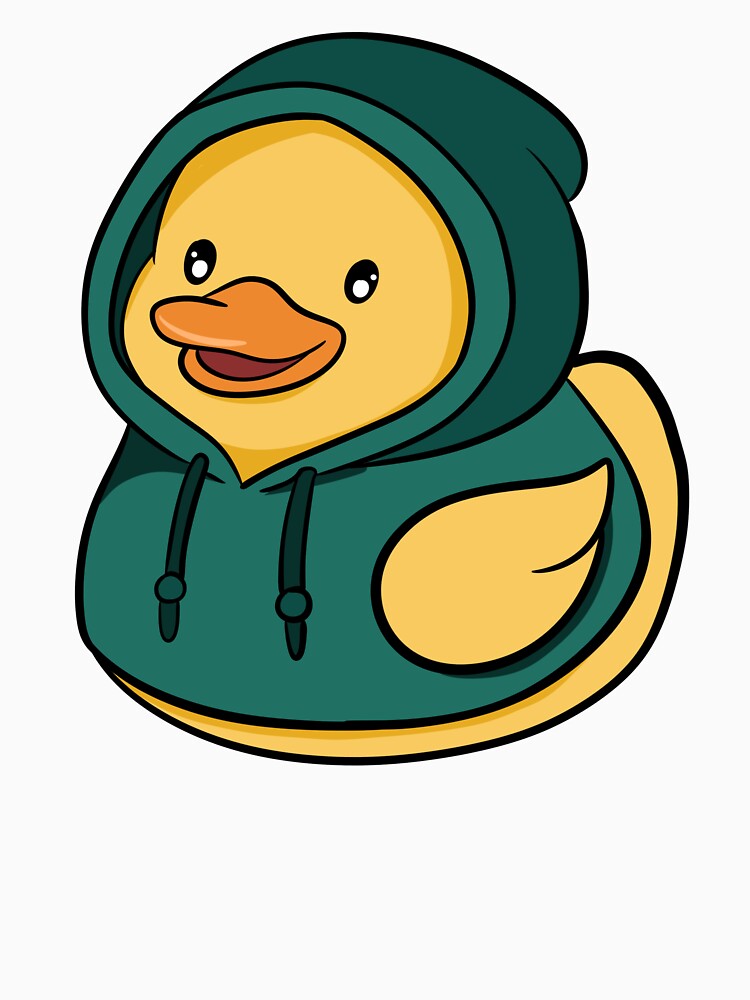 Chill Kawaii Duck in Dark Green Hoodie - Streetwear Style Duckie by LYAN-STORE