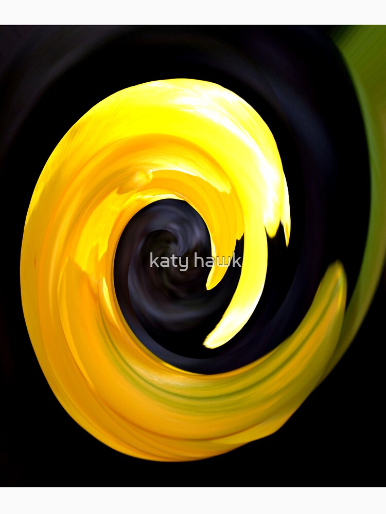 Yellow Black Abstract by katy hawk