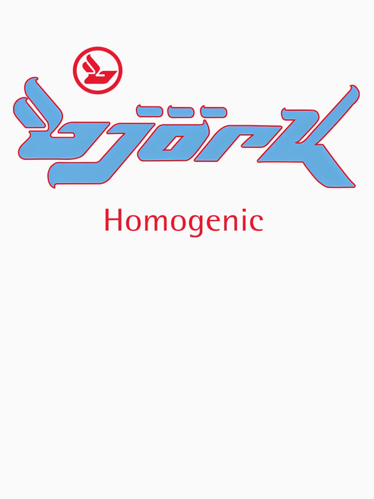 Bjork Homogenic Logo (Light Blue  Red) by dustyblue-