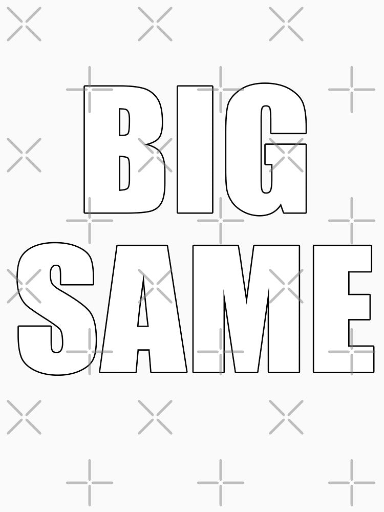 Big Same Minimalist White on Black Statement by deluxus
