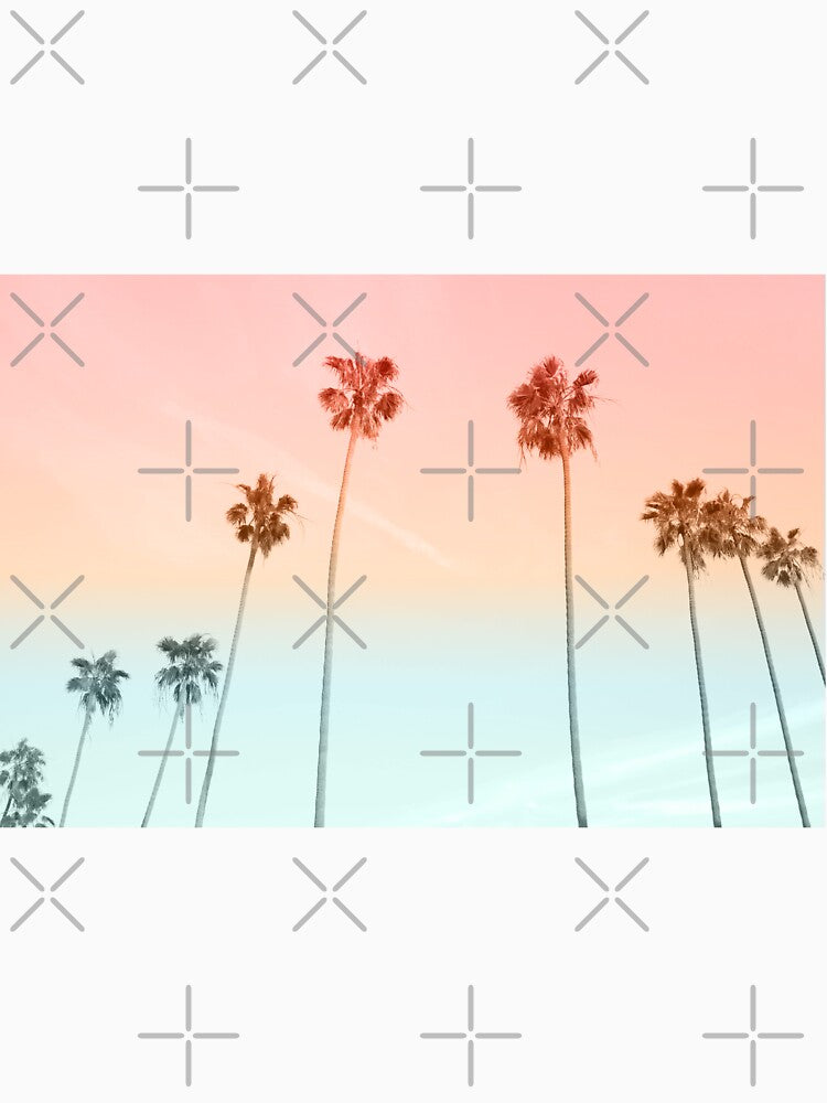 Cotton Candy Sky Palm Trees by PixDezines