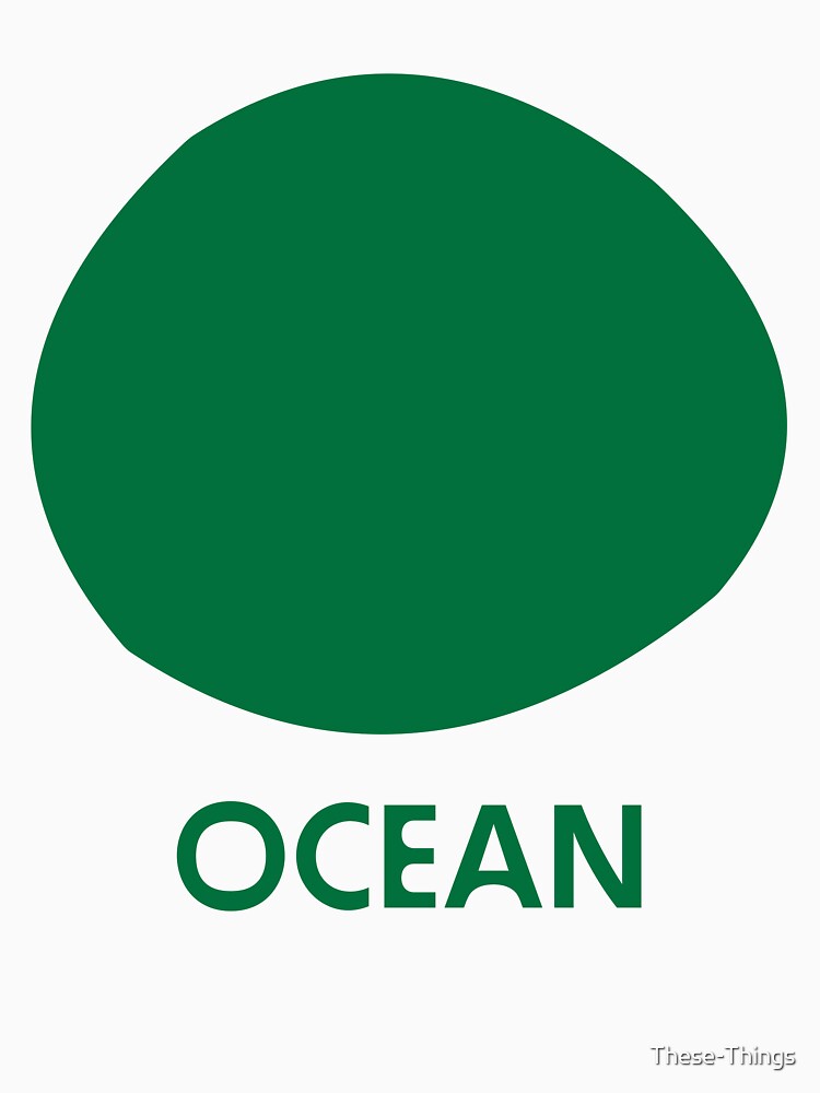 Ocean - Green - Classic Tshirt - Crewneck tee, Ocean life, Diver, Swimmer, Water Baby, Organic, bold graphics by These-Things