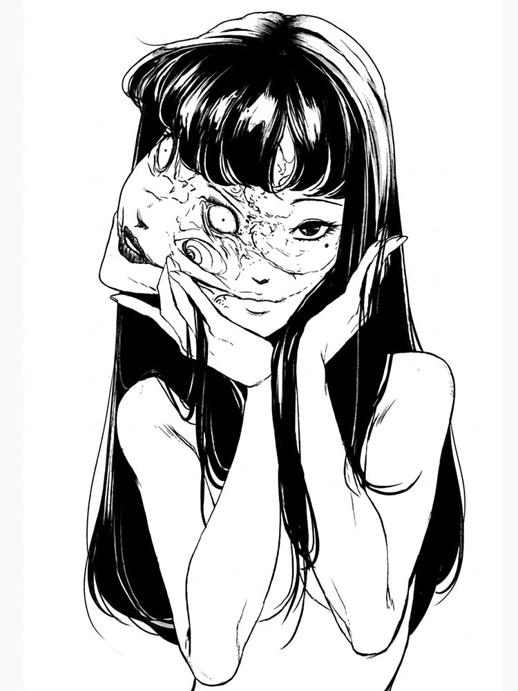 Tomie Junji Ito Horror Manga Portrait by ChromiraStudios