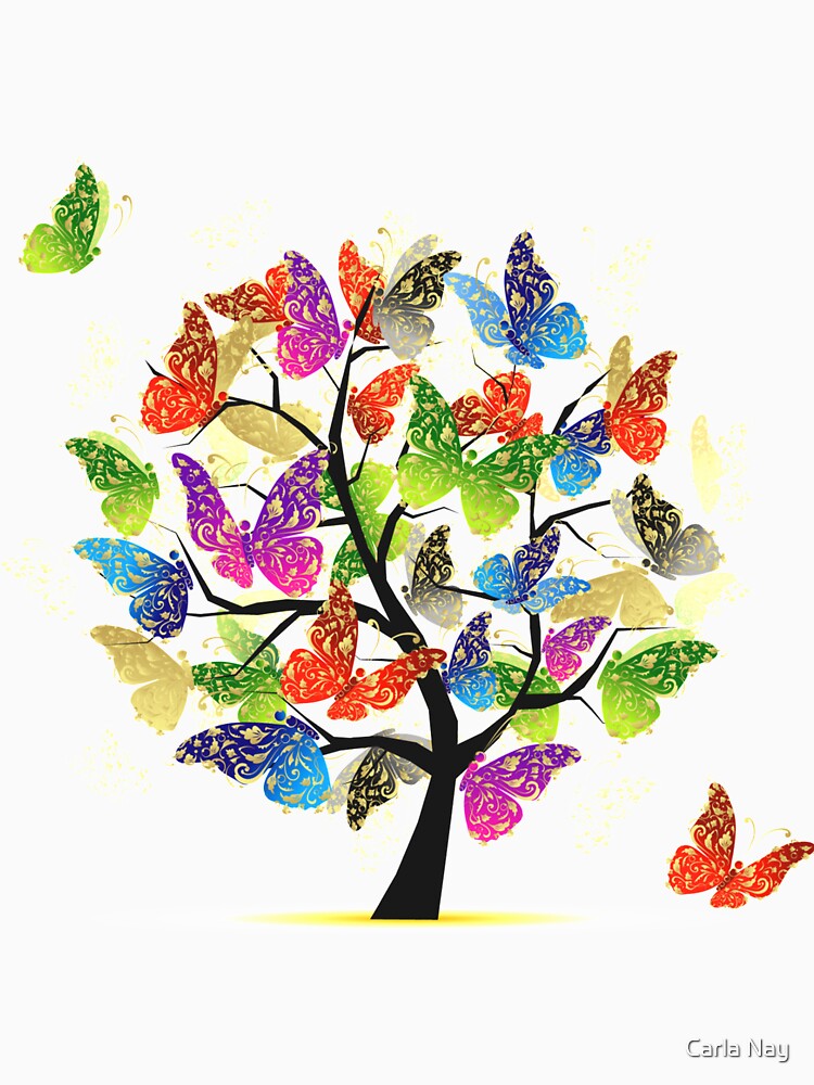 Butterfly tree Slim Fit T-Shirt by Carla Nay