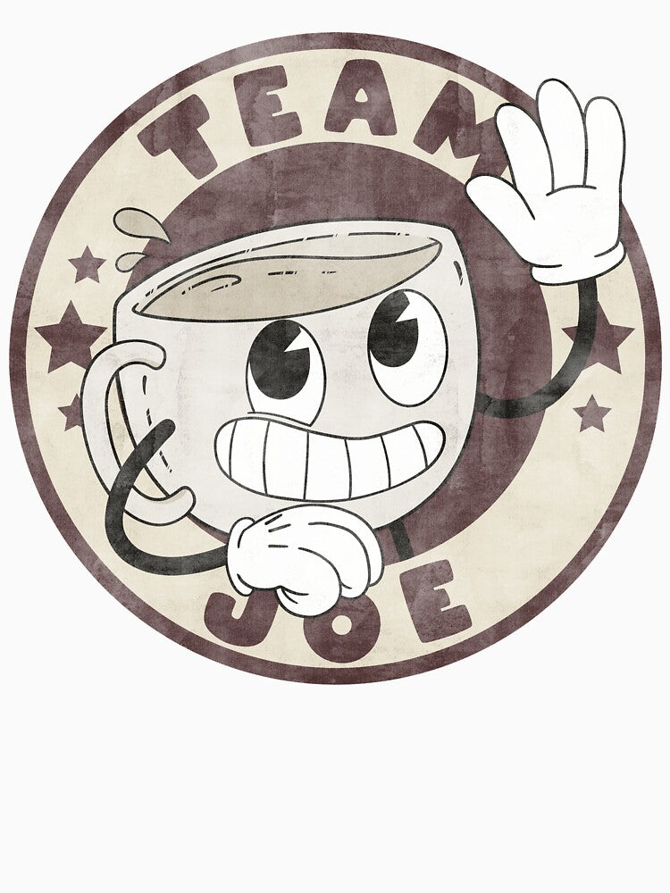Team Joe Cartoon Coffee Badge by JackalopeCove