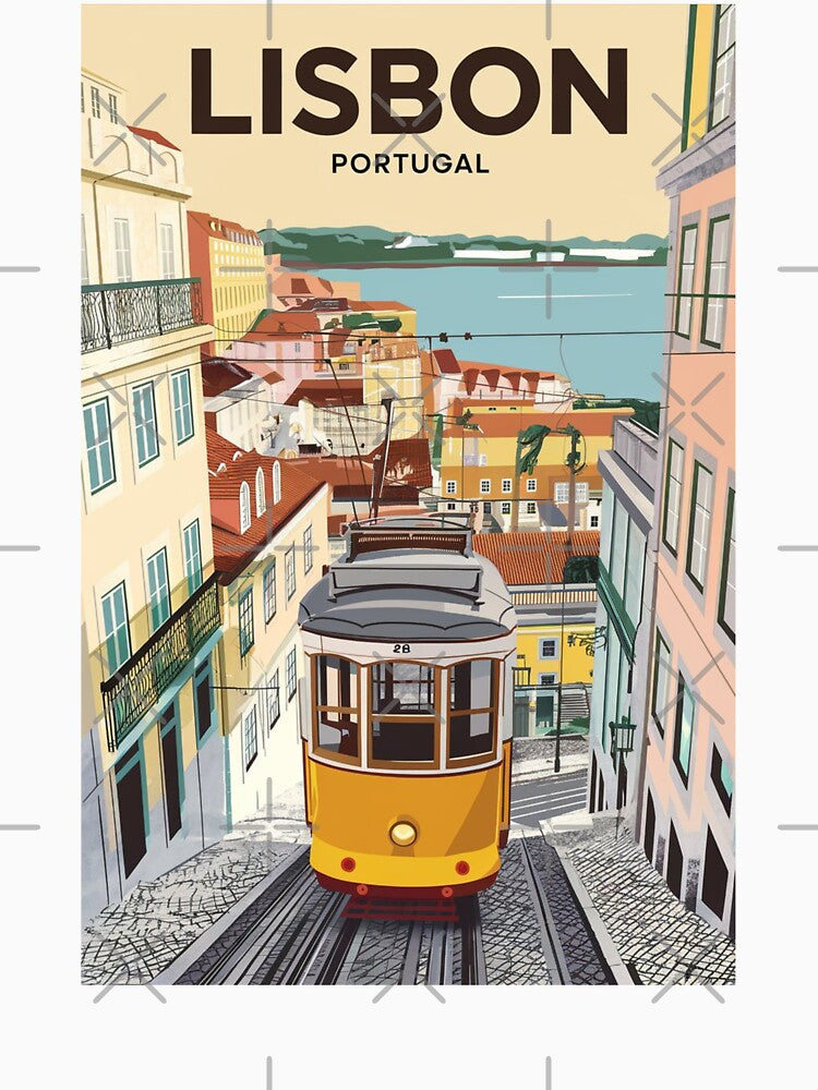Lisbon Vintage Travel Poster by TravelerRat