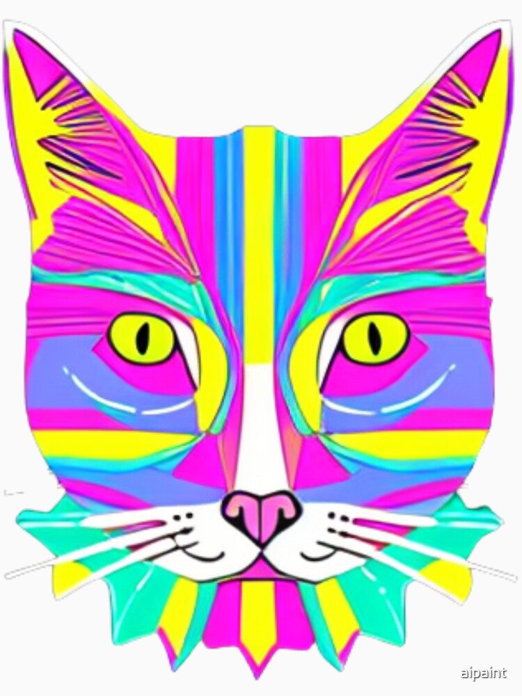 modern color cat painting by aipaint