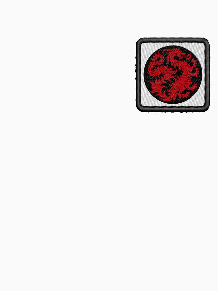 red dragon army flag - embroidery patch by hayrpictures