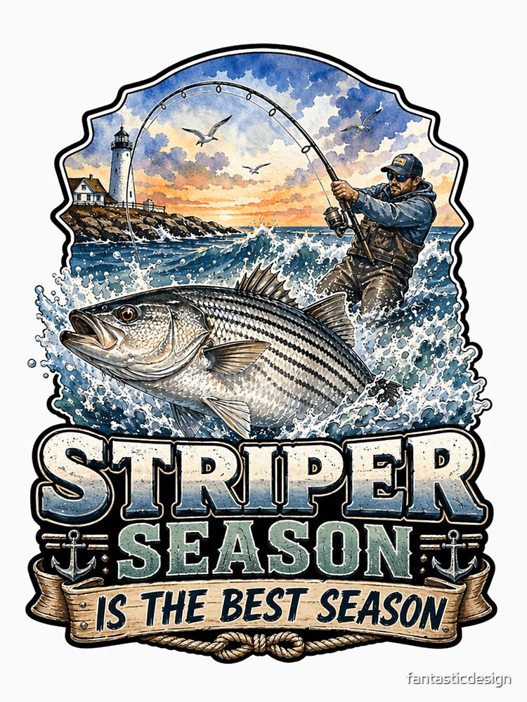 Striper Season Is The Best Season Bass Fisherman Art Design by fantasticdesign