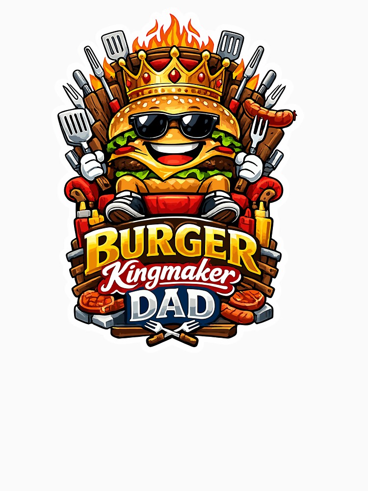 Burger Kingmaker Dad - Funny BBQ Grill King by Mikoff04-arts