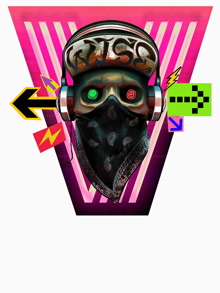 cyberpunk gangsta skull painting graphic artwork by hayrpictures