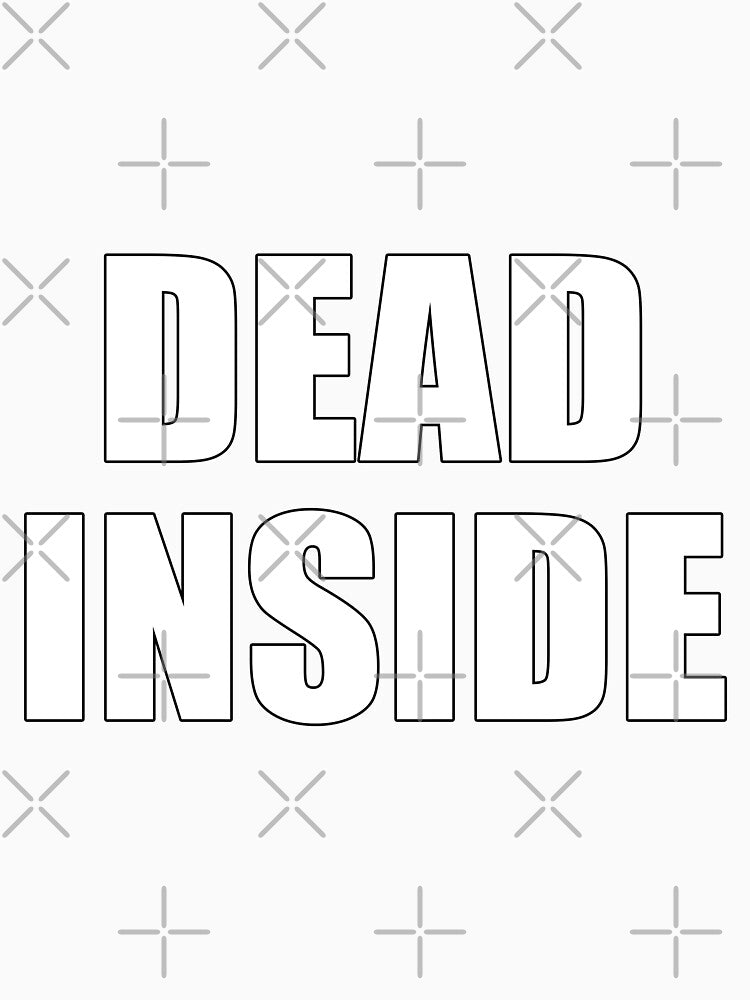 Dead Inside Minimalist Outline lettering by deluxus