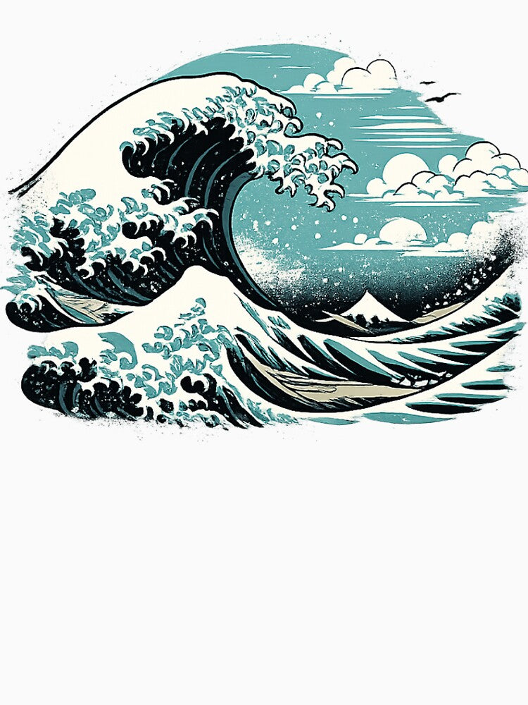 Minimal Ocean Wave Streetwear Graphic by Lowkloot