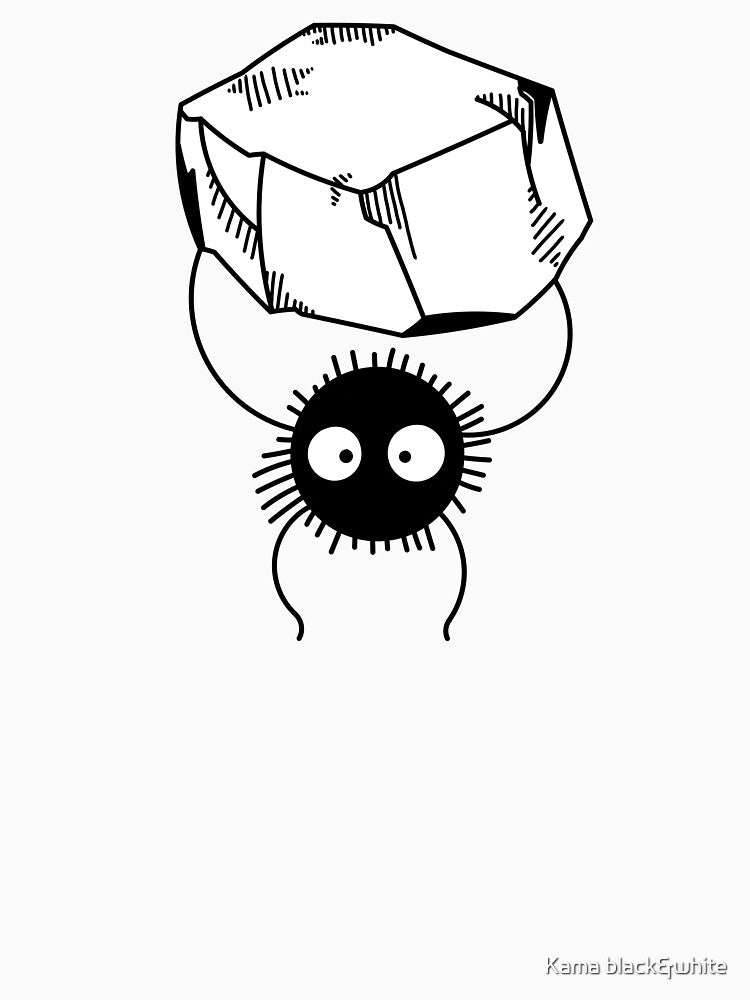 soot sprites by Kama black&white