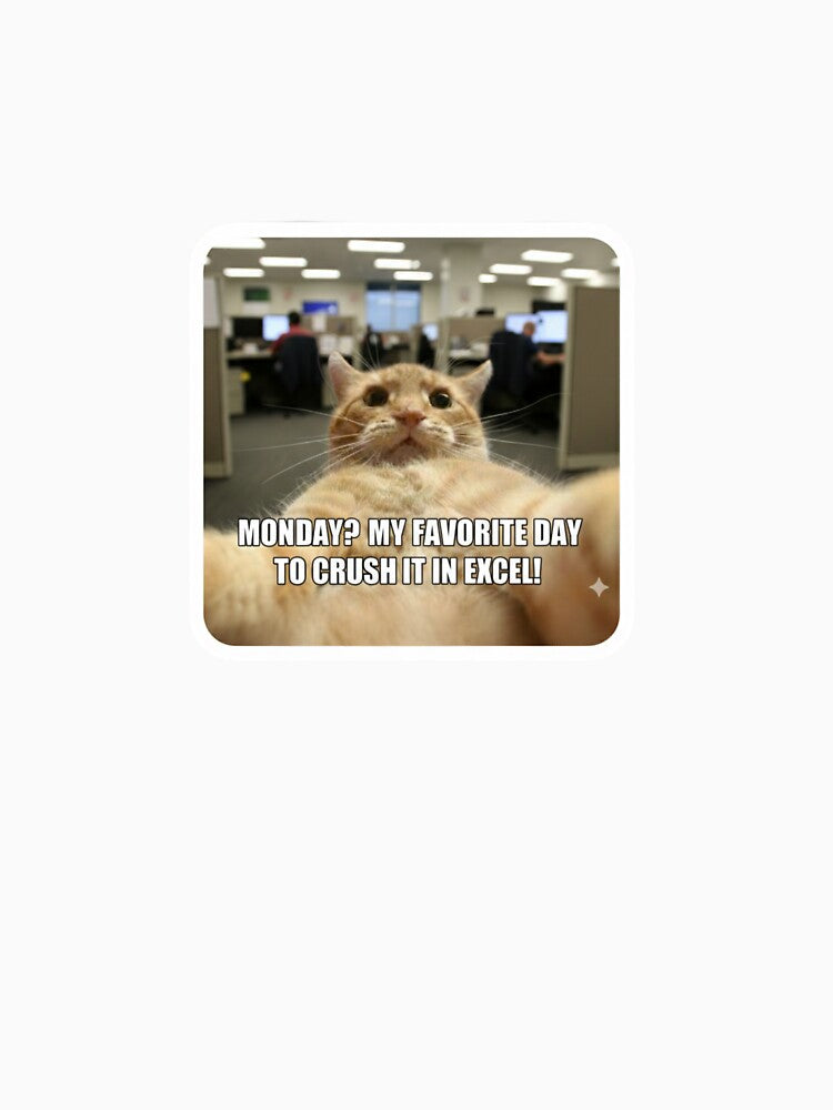 Monday Excel Humor – Funny Office Cat Meme by M0ch4