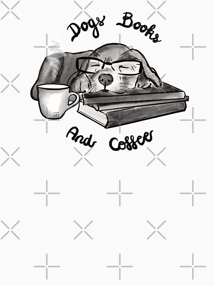Dogs books and coffee by Anastasia Toska